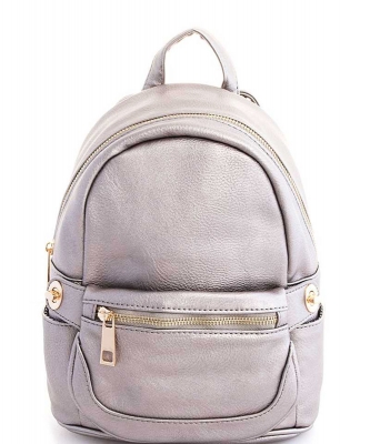Cute Chic Backpack with Detachable Front Waist Bag WU1095 LT PEWTER